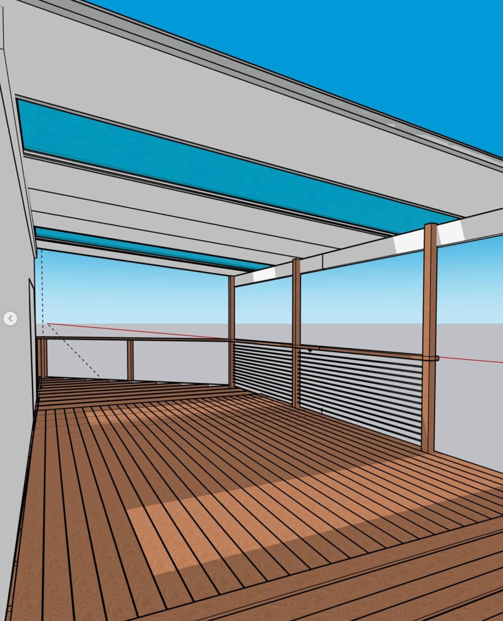 Deck and pergola 3D design render by VIKING Design + Build Wollongong