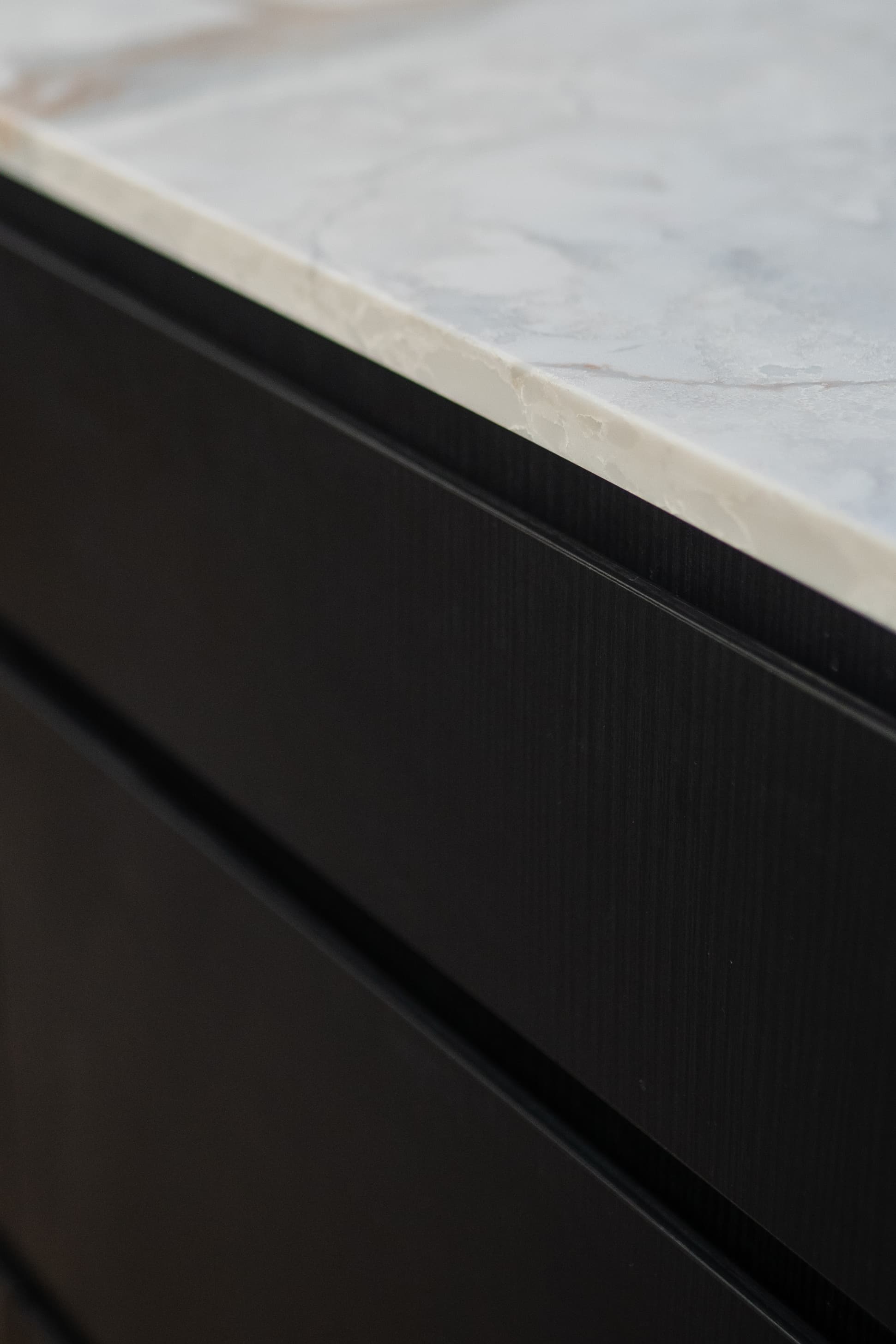 Tarrawanna kitchen — marble benchtop edge detail