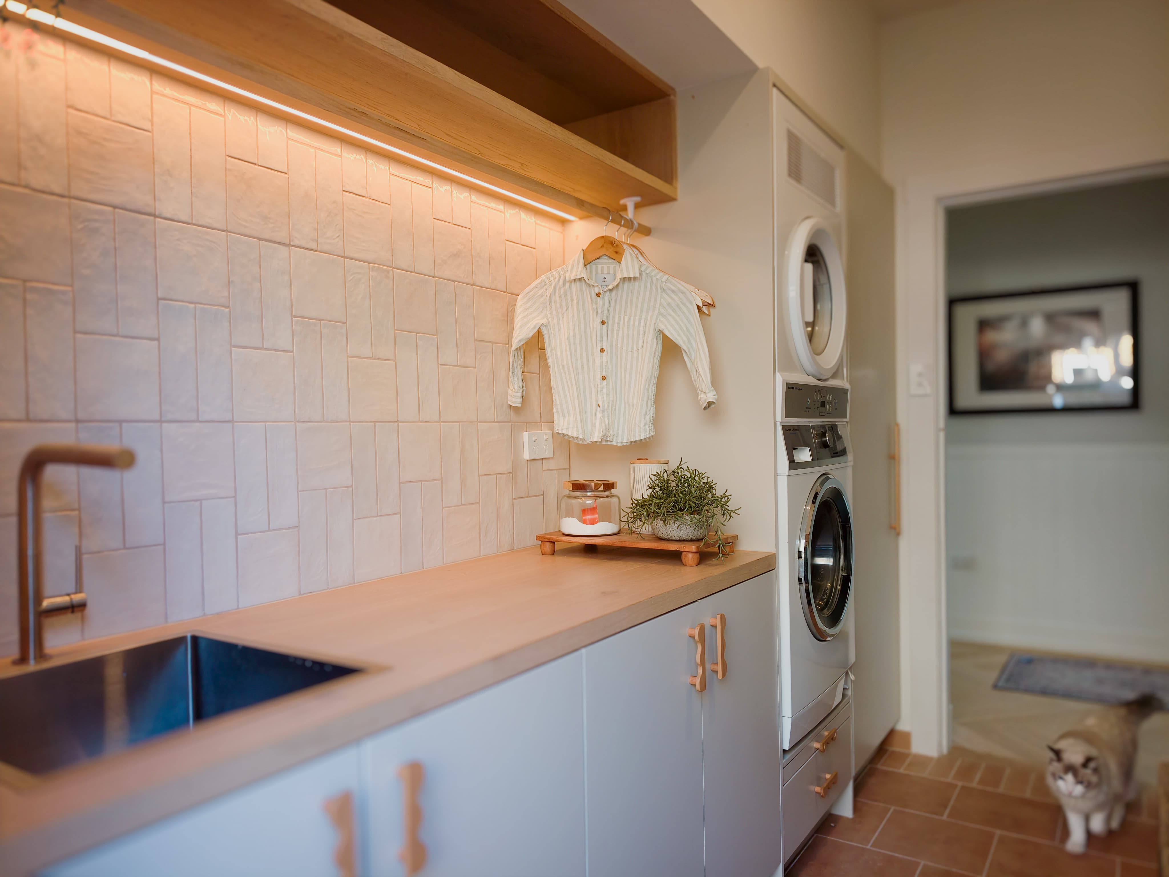 Completed laundry renovation by VIKING Design + Build Wollongong Illawarra