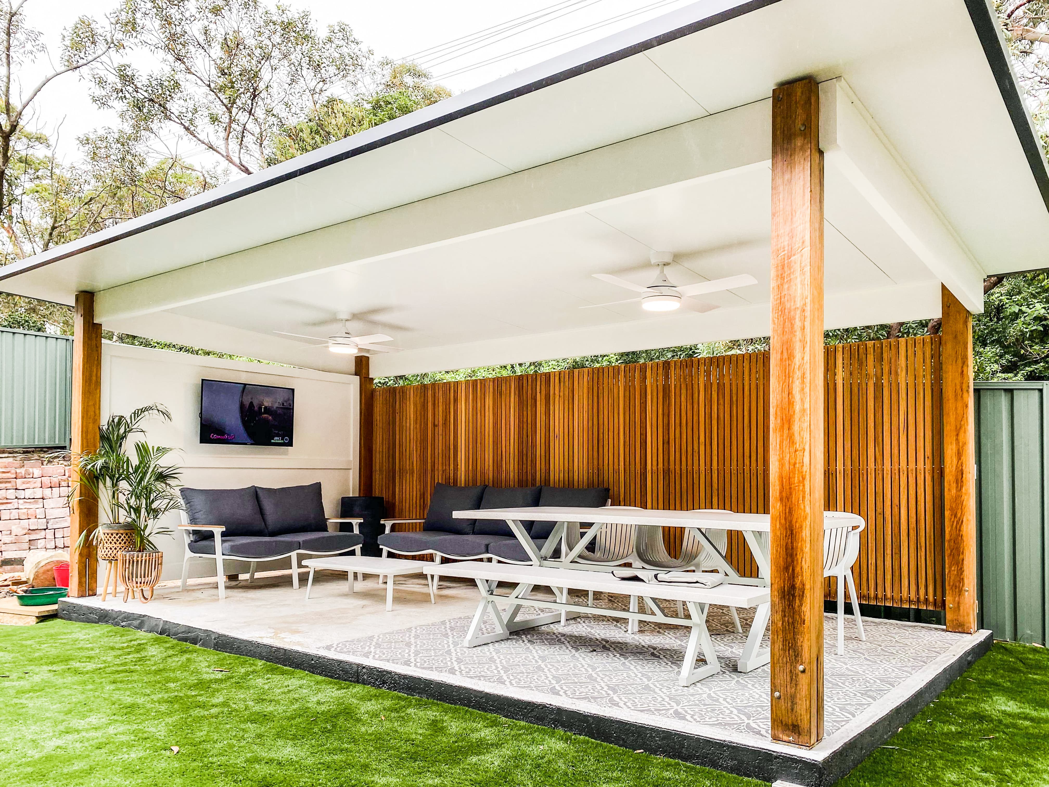 Yarrawarrah outdoor living insulated pergola VIKING Design Build